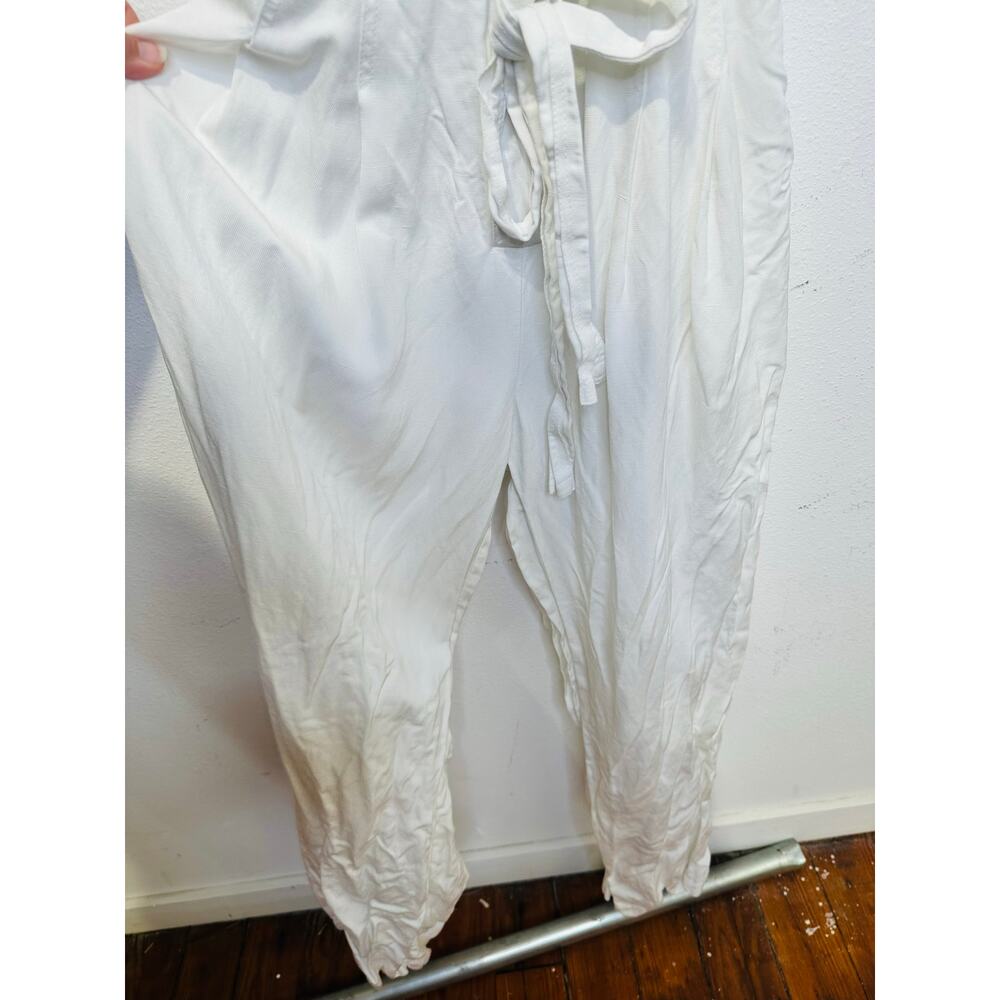 REISS Women's White Collared Front Button Belted Wide Leg Jumpsuit Size US 2 - Picture 7 of 14